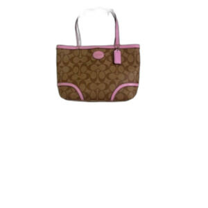 Coach Peyton Signature Coated Canvas & Pink Patent Leather Tote